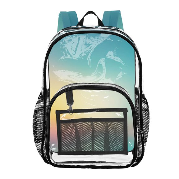 Clear Backpack 12L Large Capacity Transparent Waterproof Abstract Blurred Background
