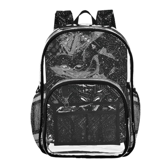 Clear Backpack 12L Large Capacity Transparent Waterproof Alien Vector