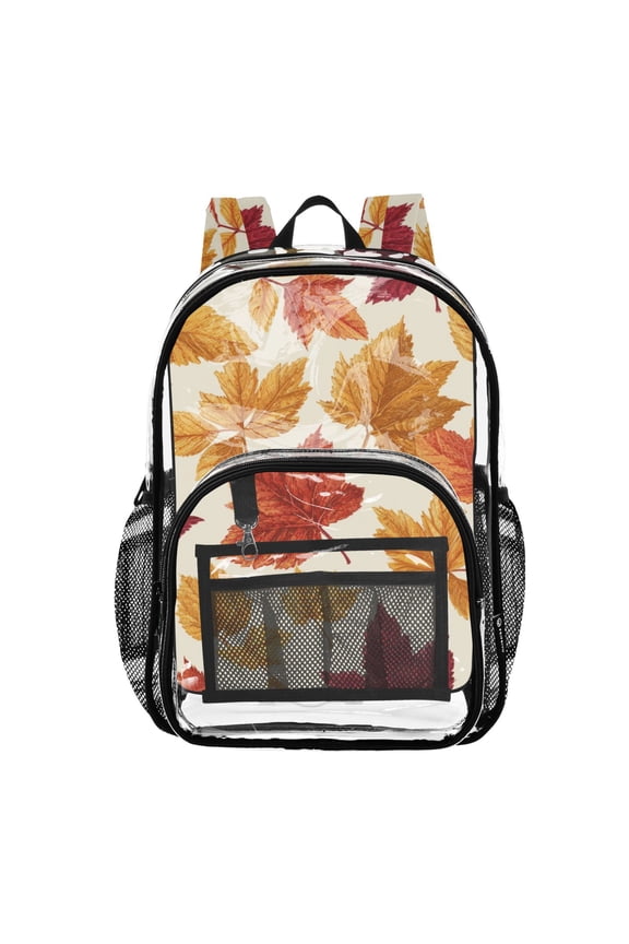 Clear Backpack 12L Large Capacity Transparent Waterproof Autumn Leaves