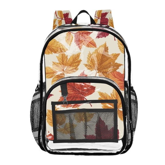 Clear Backpack 12L Large Capacity Transparent Waterproof Autumn Leaves