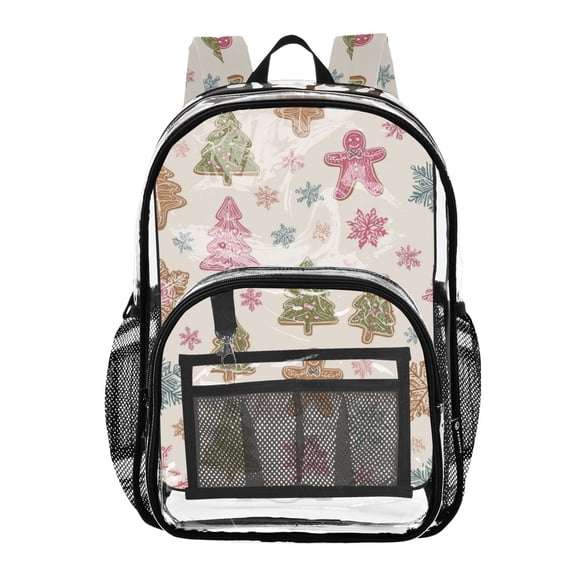 Clear Backpack 12L Large Capacity Transparent Waterproof Christmas Motifs