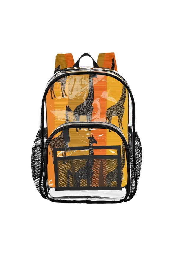 Clear Backpack 12L Large Capacity Transparent Waterproof Giraffe Stripes Vector
