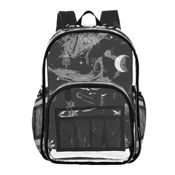 Clear Backpack 12L Large Capacity Transparent Waterproof Hand-drawn Details