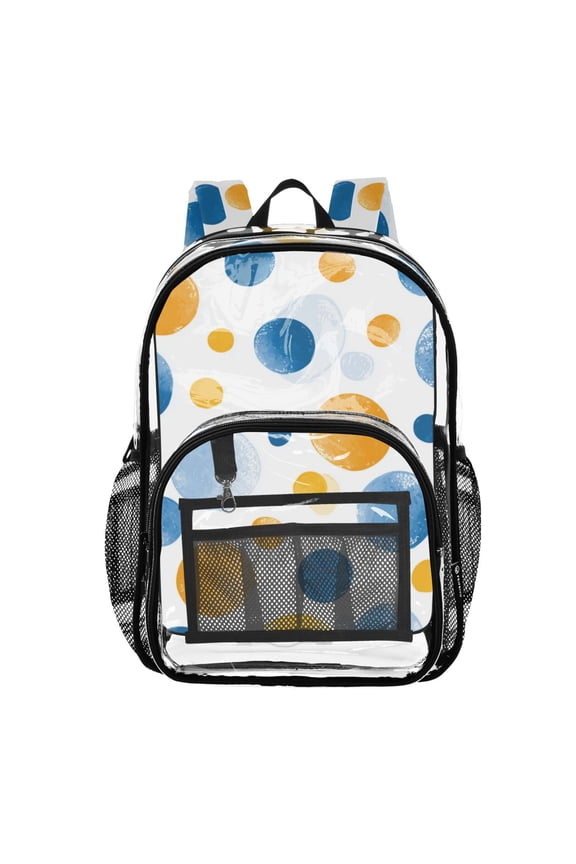 Clear Backpack 12L Large Capacity Transparent Waterproof Orange and Blue in Bubble