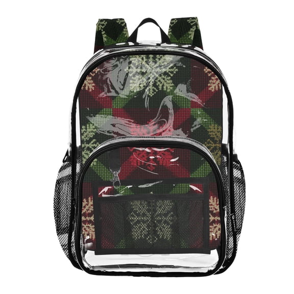 Clear Backpack 12L Large Capacity Transparent Waterproof Red Green