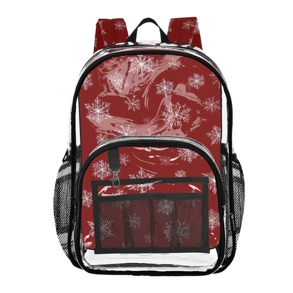 Clear Backpack 12L Large Capacity Transparent Waterproof Snowflake Pattern