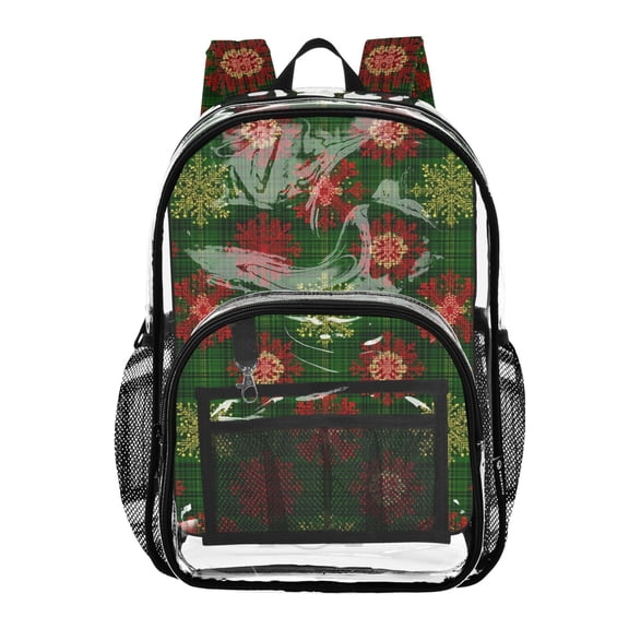 Clear Backpack 12L Large Capacity Transparent Waterproof Snowflakes