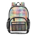 thumbnail image 1 of Clear Backpack 12L Large Capacity Transparent Waterproof Soft Gradients Plaid, 1 of 8