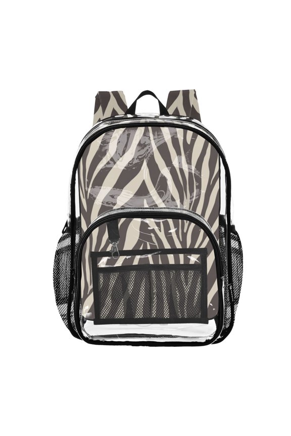 Clear Backpack 12L Large Capacity Transparent Waterproof Zebra Stripes Vector