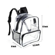 gastropod Clear Backpack 12x6x12 Stadium Approved, Transparent Backpack Bag for Concert Festival Sports Events Work Game (Black)