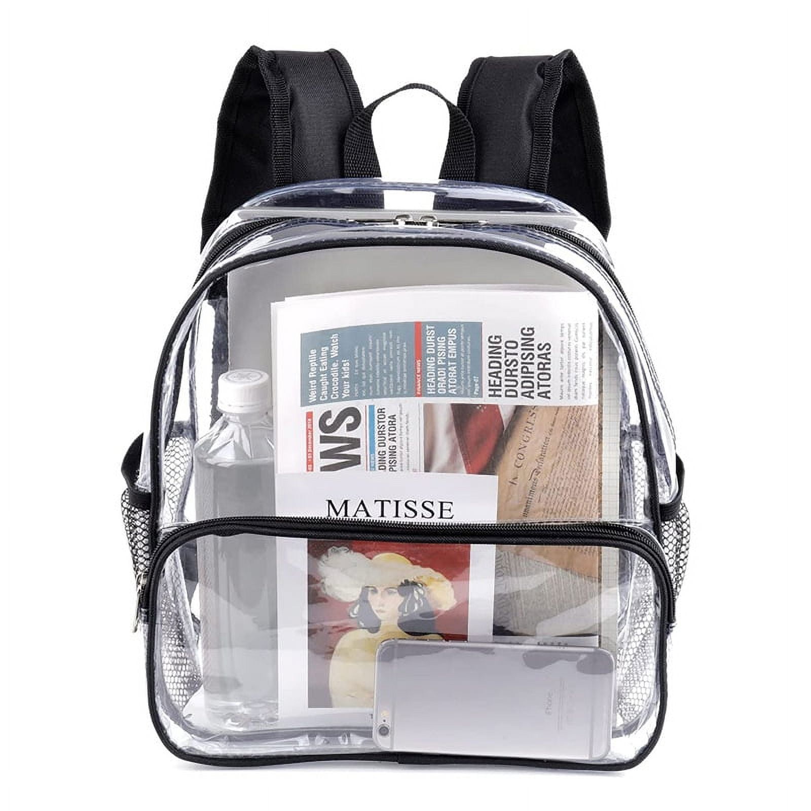 CAMTOP Clear Backpack 12x6x12 Stadium Approved Mini Transparent Backpacks  Plastics See Through Bag for Security Work Concert Sport Festival Travel