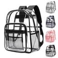 thumbnail image 1 of Clear Backpack - 17 inch Heavy Duty Clear Backpacks for School, Large Transparent Bookbag for Students, 1 of 9