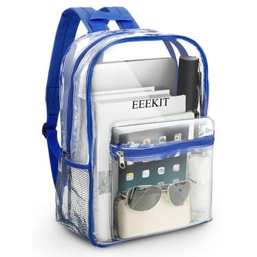 Clear Backpack, EEEkit Waterproof Transparent Backpack with Reinforced Strap, See Through Bookbag for Stadium,Travel, School