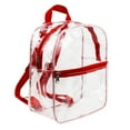 thumbnail image 1 of Clear Backpack Ecohintz Transparent Pvc School Backpack - Lightweight Water-Resistant Bookbag with Front Pocket, Compliant with Stadium/Security Guidelines, Clear Bag for Stadium Events, Red, 1 of 8