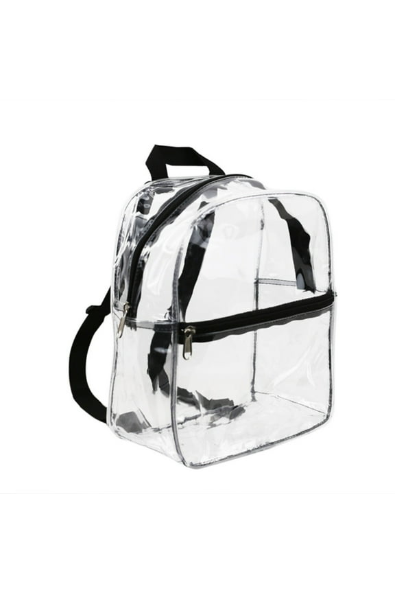 Clear Backpack Ecohintz Transparent Pvc School Backpack - Lightweight Water-Resistant Bookbag with Front Pocket, Compliant with Stadium/Security Guidelines, Clear Bag for Stadium Events, Black