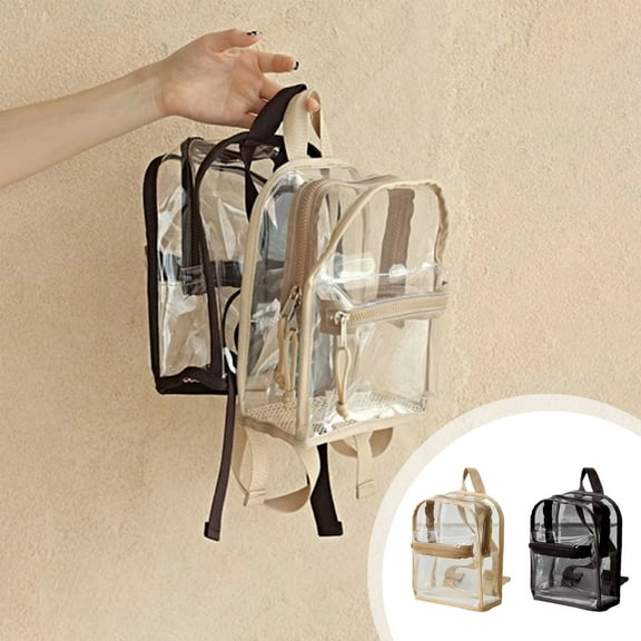 Clear Backpack for Educational, Large Capacity Transparent Pvc Backpack with Adjustable Straps, 25x20x10cm Storage for Books & Laptop, Security Check Compliant for Learner & Concerts