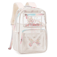 thumbnail image 1 of Clear Backpack for Girls Kids Elementary Bookbags Transparent Stadium Approved Travel Daypack See Through Middle College School Bag Large Laptop Backpacks for Women Teens Students (Beige), 1 of 7