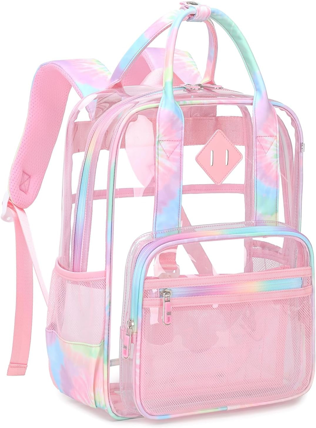 Academy Pink See Through Backpack 2pc Clear School Backpack With