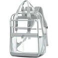 thumbnail image 1 of SANMADROLA Clear Backpack School Backpacks- Large Capacity Waterproof bookbag for School Work Travel,Gray, 1 of 7