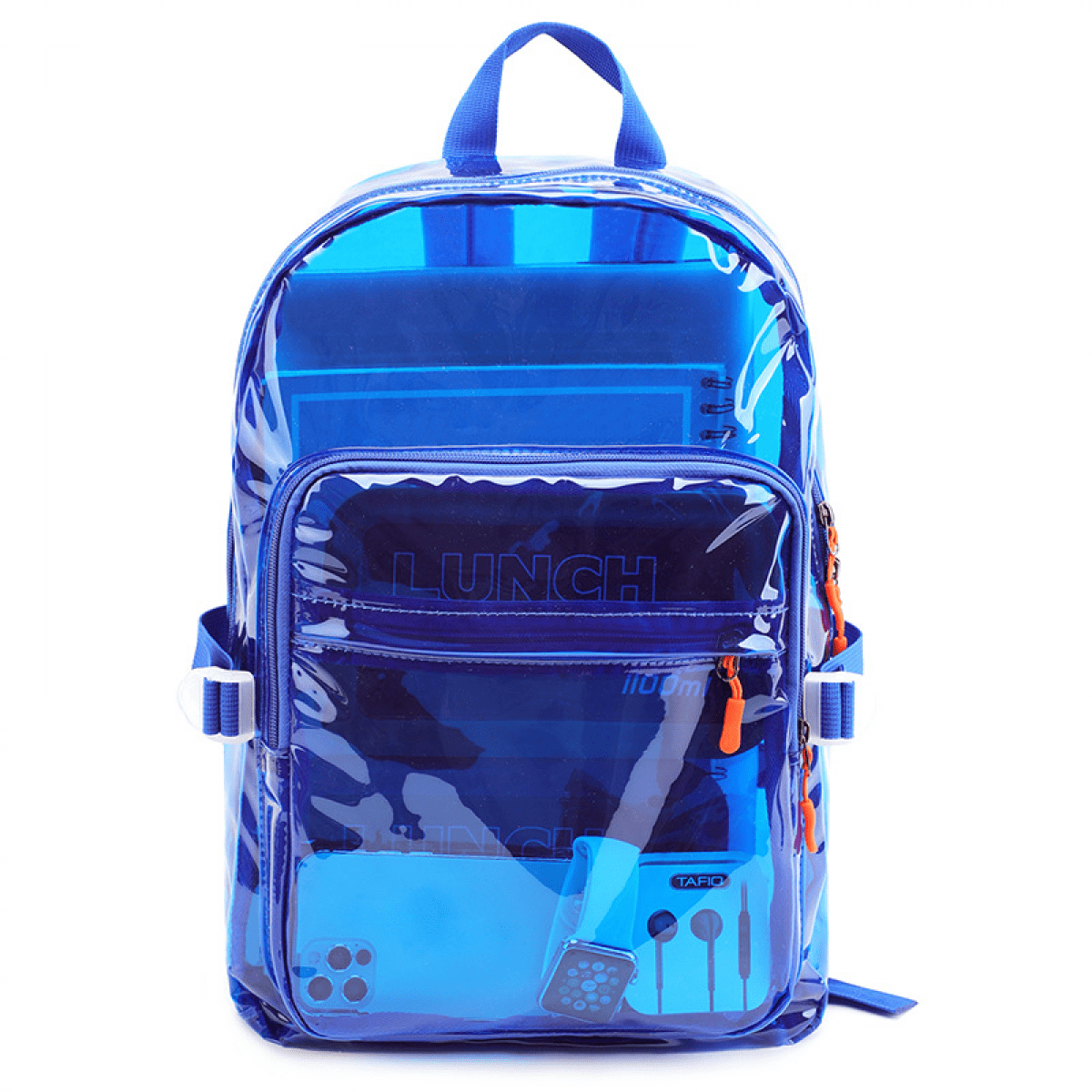 GiMiUiTo Clear Backpack For School,Clear Bookbag 0.6mm PVC See Through Backpack Heavy Duty Transparent Backpack For Boys Girls College