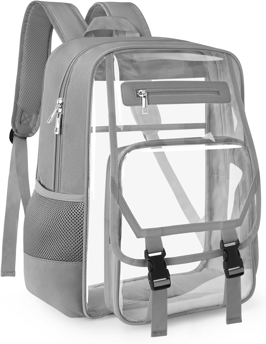 Clear Backpack Heavy Duty, Fabric & PVC Transparent Bookbag, See ...