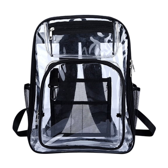 Clear Backpack Heavy Duty Large Pvc Transparent See Through Backpacks, Men & Women Work Travel Bag with Large Laptop Compartment Stadium Approved Backpack