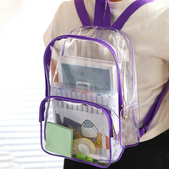 Clear Backpack Heavy Duty - PVC Transparent Backpack Large Clear Book Bag for College Work
