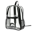 thumbnail image 1 of Clear Backpack, Heavy Duty PVC Transparent Backpack, with Reinforced Strap Stitches, Large Capacity for College, Workplace - Black, 1 of 1