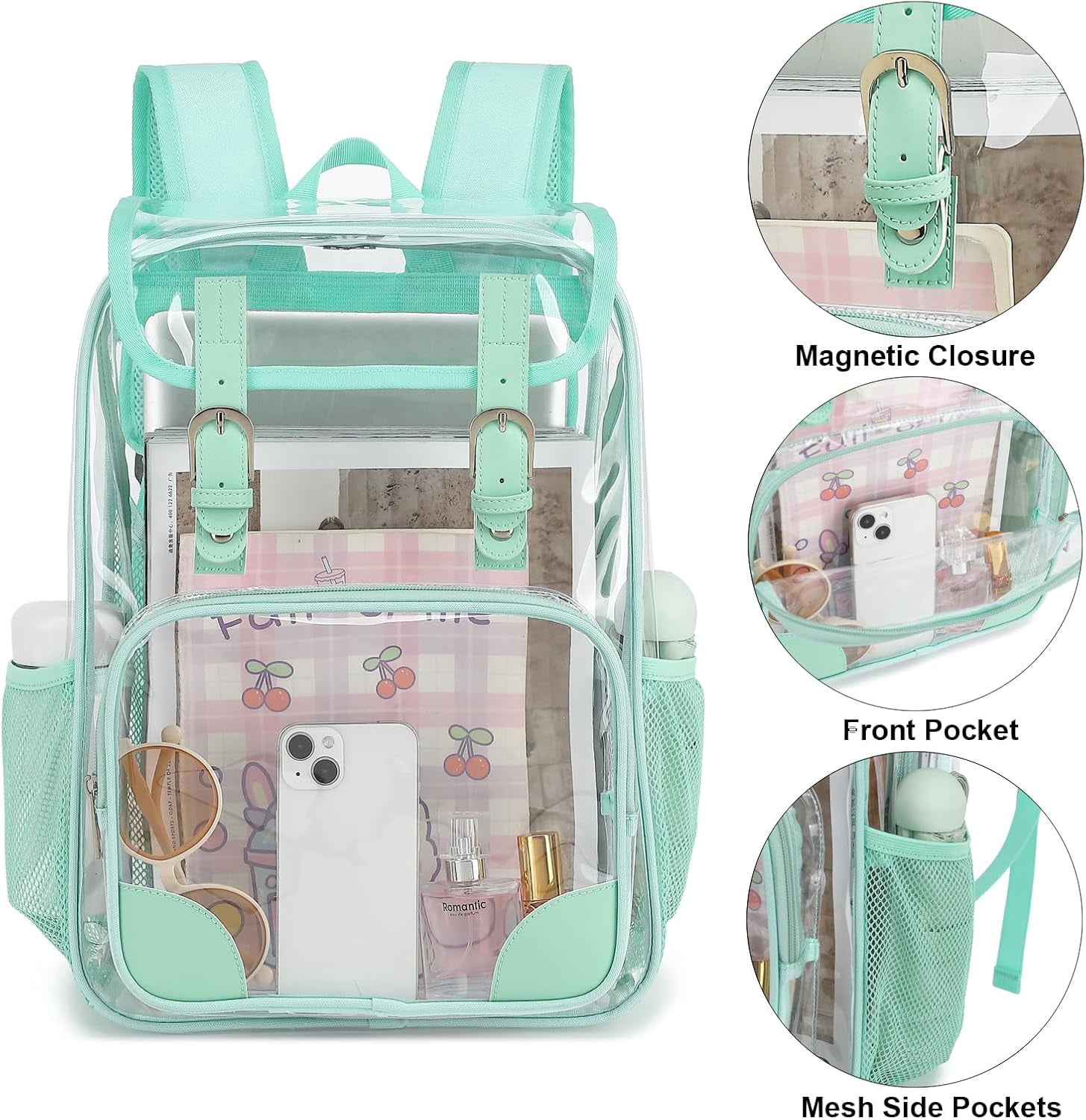 Clear Backpack Heavy Duty Pvc Transparent Girls Kids School Backpacks ...