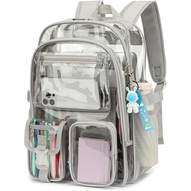 Clear Backpack For School & Events - Duck Theme PVC Transparent Backpack, Waterproof, 17x13x5 Inches