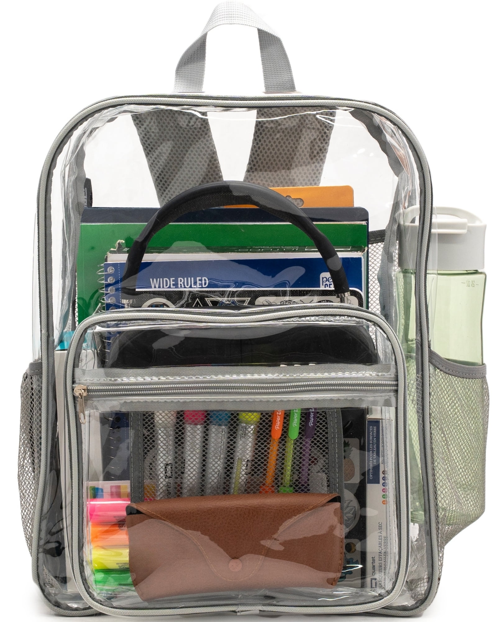 JPACK Clear Backpack – Heavy Duty Transparent Bookbag for Adults and Teens | School, Work, Travel, Stadiums (Gray)