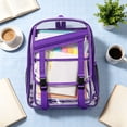 thumbnail image 1 of Clear Backpack, Heavy Duty Transparent PVC Backpack with Padded Straps, Stadium Approved See Through Bookbag for Travel, Work, and Daily Commute, 1 of 6