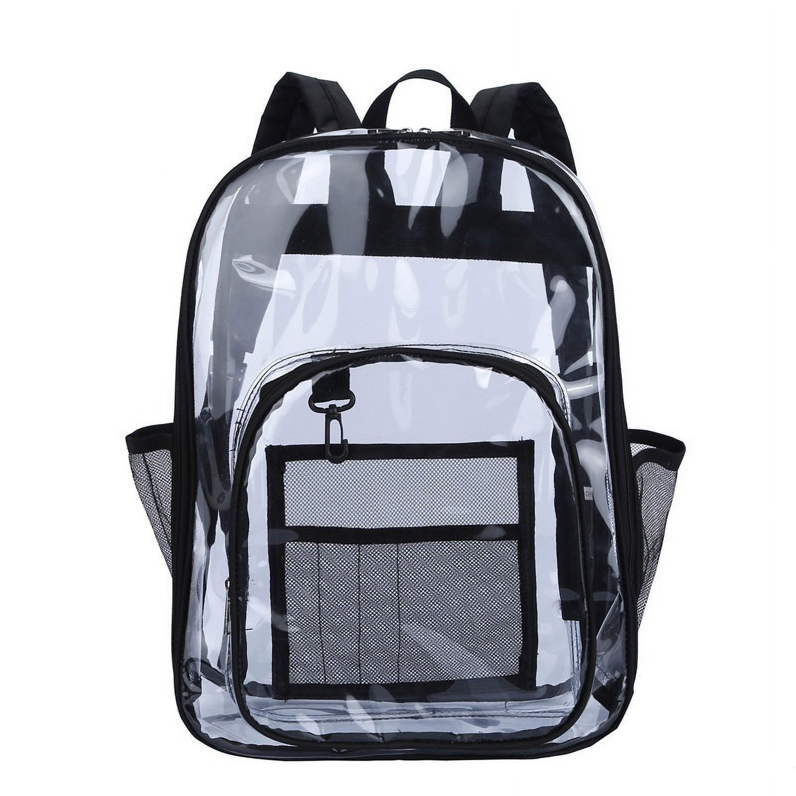 Mommore Clear Backpack - Heavy Duty Transparent Bookbag With Widened Handle For School & Work