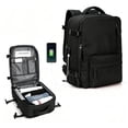 thumbnail image 1 of TRANSLINK Backpack with USB Charging Port, Water Resistant Work Business Laptop Backpack, Airline Approved Carry On Bag for Man and Women, Black, 1 of 7
