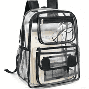 Clear  School Backpack Heavy Duty PVC Transparent Material and Ruggedly Reinforced Shoulder Straps - rated 4.4 stars from 54 reviews