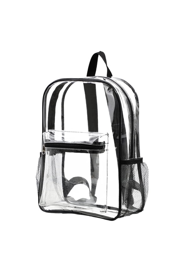Heavy Duty Clear Backpack Stadium Approved Transparent PVC Bookbag with Reinforced Straps for School Workplace Travel Security Festival