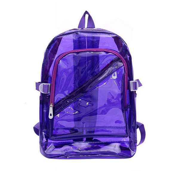 Clear Backpack Large Heavy Duty PVC Transparent Bookbag, Reinforced Straps See Through School Backpack for Security Check Sports Concert Travel Work