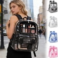 thumbnail image 1 of Clear Backpack for Men Women, Large Capacity Thick PVC Transparent Bag for Stadium Concerts Games Security Check, Heavy Duty Waterproof Teens Bookbag for Travel Campus Classroom Daily Use, 1 of 7