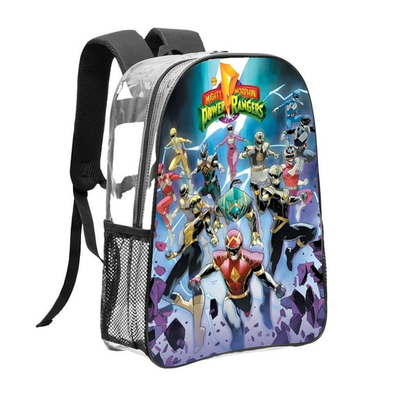 Clear Backpack for Mighty Morphin Power Rangers Heavy Duty for School Work Women Men Transparent Bookbag backpack Stadium Approved See Through Backpack