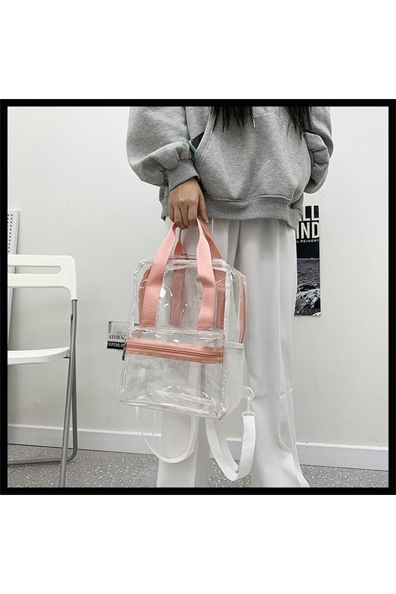 Clear Backpack, PVC Transparent Backpack, Large Book Bag, Heavy Duty Waterproof, Travel, School, College