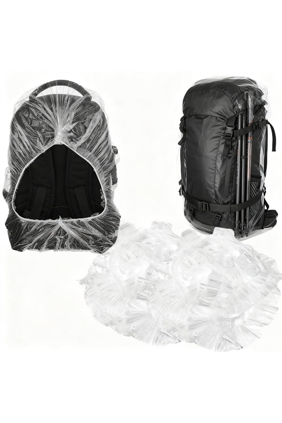 Clear Backpack Rain Cover, 20Pcs Disposable Waterproof Backpack Cover, Elastic Back Pack Raincover Waterproof for Outdoor Camping Travel