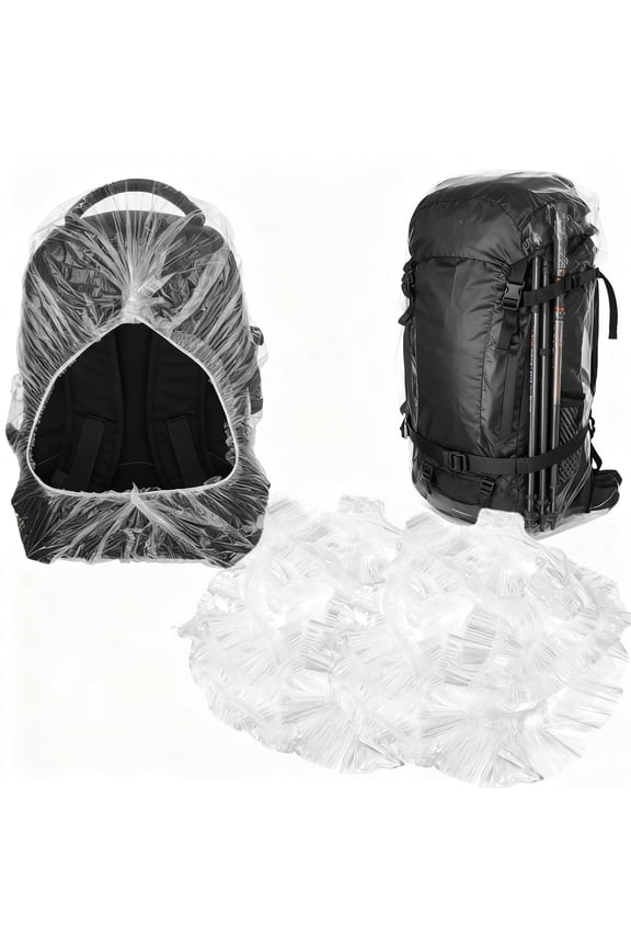Clear Backpack Rain Cover, 20Pcs Disposable Waterproof Backpack Cover, Elastic Back Pack Raincover Waterproof for Outdoor Camping Travel