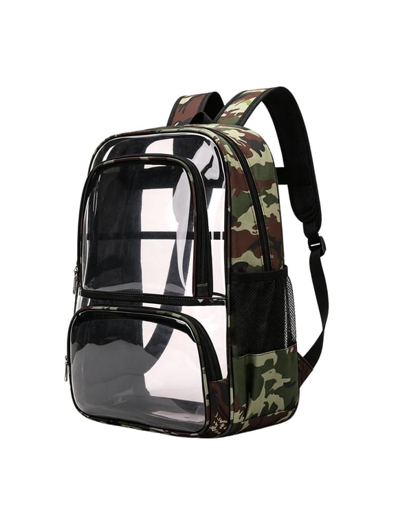 Clear Backpack for School 17 inch Large Heavy Duty Stadium Approved Clear Bookbag, See Through Transparent Backpacks for Travel College Work,