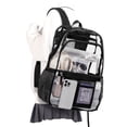 thumbnail image 1 of Black Clear Backpacks for School Women Men, Heavy Duty Transparent See Through Backpack, Waterproof Clear bookbag, Plastic Backpack for Stadium Events,Travel,Festival,Work,Concert, 1 of 8