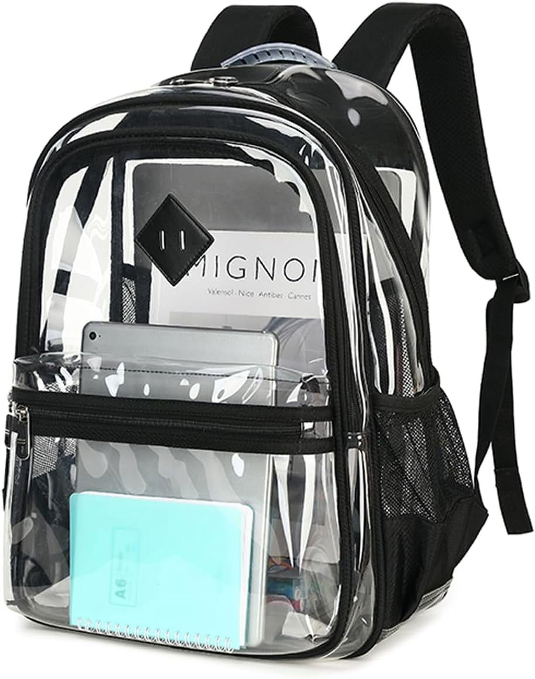 Clear Backpack for School, Thriple Compartments Heavy Duty Clear