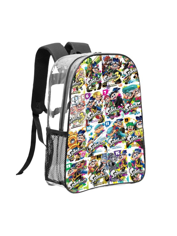 Clear Backpack Splatoon for School Work Women Men Transparent backpack Bookbag Stadium Approved See Through Backpack