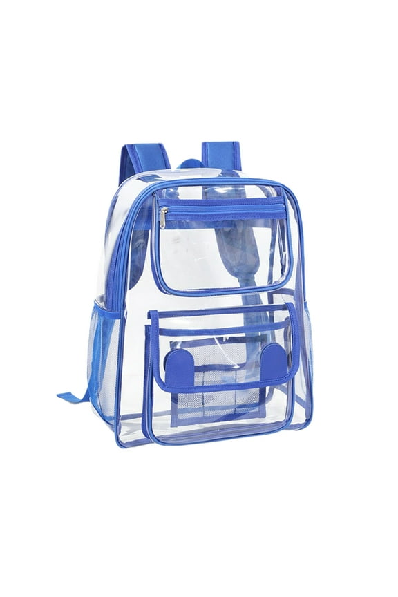 Clear Backpack, Stadium Approved Backpack, Mini Transparent Drawstring Bag with Adjustable Straps, Heavy Duty Vinyl Material, Water Resistant and Reinforced Double Stitching, Extra Zipper Pocket