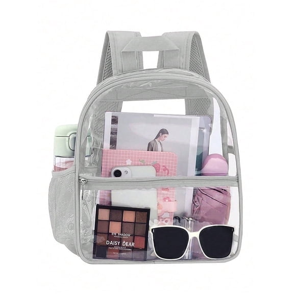 Youersen Clear Backpack, Stadium Bag, Small Transparent Backpack Water-Resistant for Any Event Sport, Gray