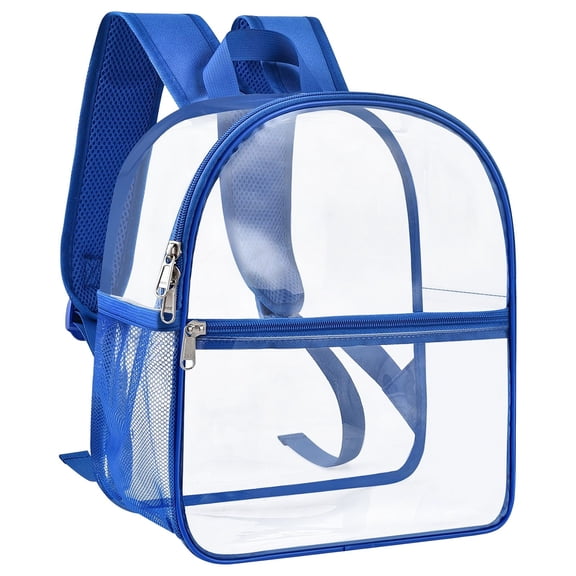 Clear Backpack for Stadium Events, 12x6x12 Clear Stadium Bag, Transparent Bag, Small Clear Concert Bag, Reinforced Wide Shoulder Straps See Through Backpack, Multi Color Backpack,Sky