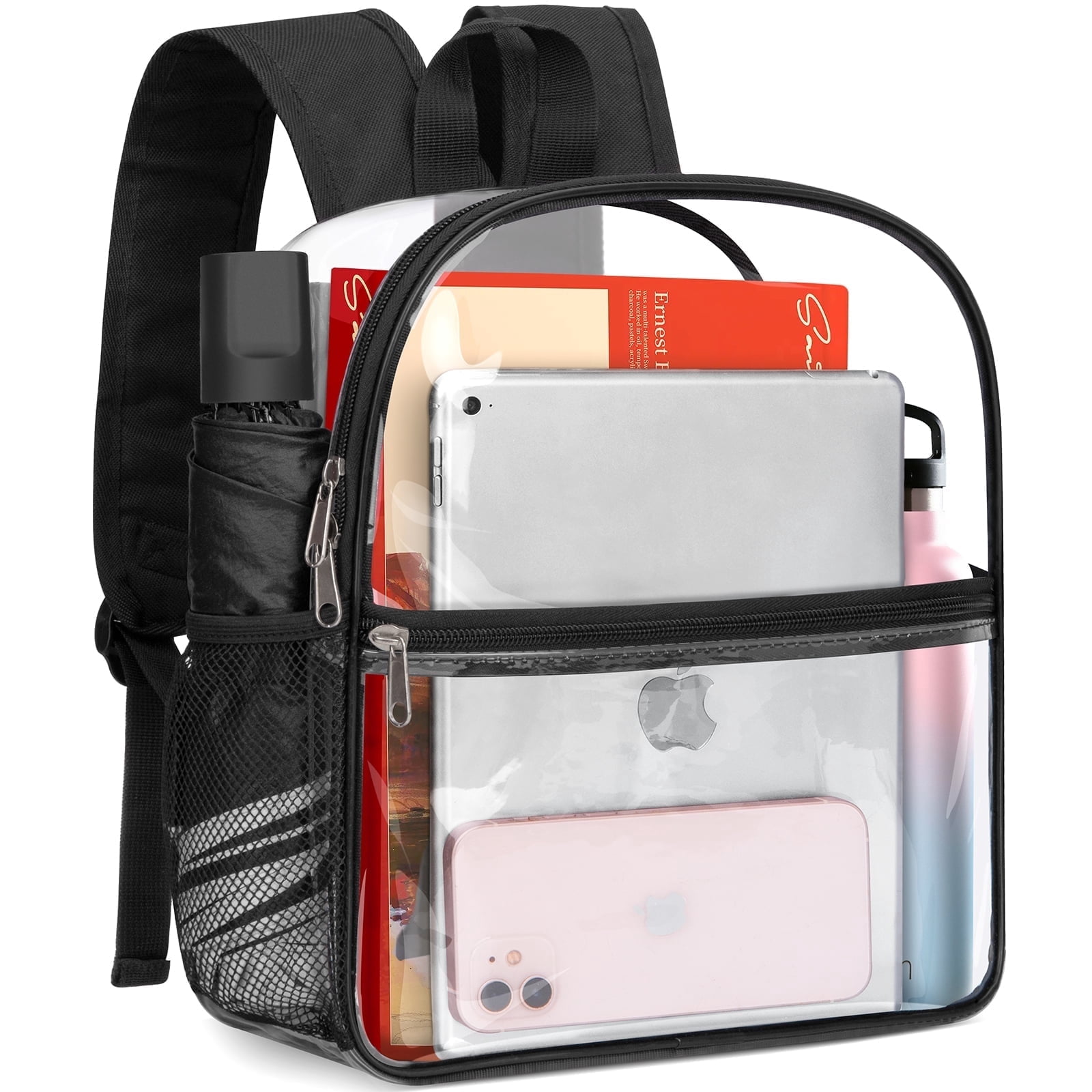 SPODEARS Clear Stadium Approved Backpack - 12x11x6 Inch PVC With Multiple Pockets
